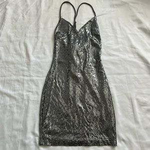 Silver shiny dress